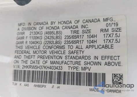 2019 Honda Cr-V Lx from USA, damaged, VIN 2HKRW5H37KH403433